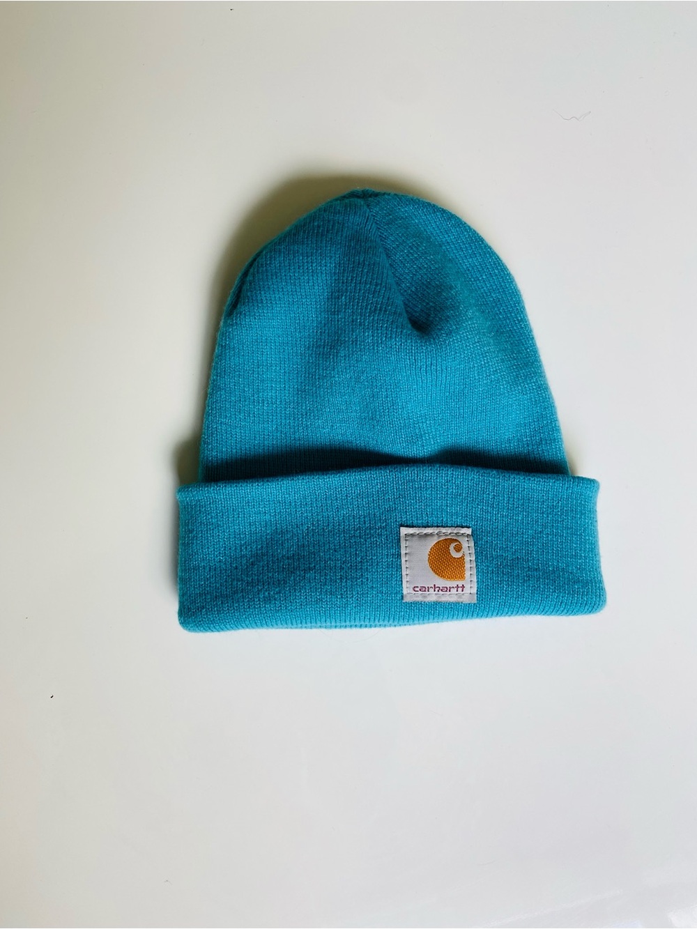 Carhartt Womens Mens Teal Knit Cuffed Beanie Hat Comfort WinterFall Layering
